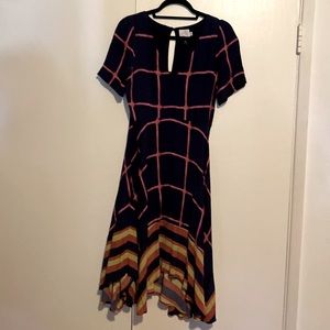 Anthropologie HD in Paris Striped Windowpane Dress